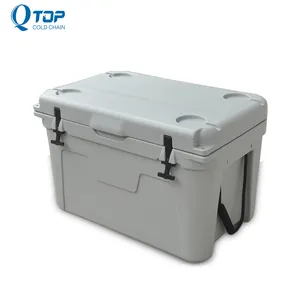 52L white rotomolded ice cooler box ice chilly chest for food cold storage