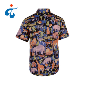 Camisa con <span class=keywords><strong>estampado</strong></span> <span class=keywords><strong>animal</strong></span> de verano personalizada de diseñador de moda para hombres - Product Image 2