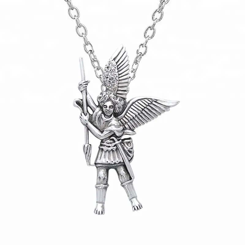 Wax string chain zadkiel power Archangel Michael pendant necklace for mean jewelry logo gift