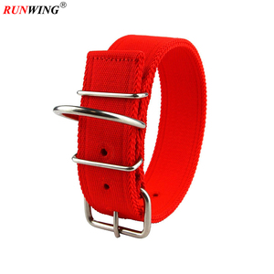 Réglable 2 pouces largeur robuste robuste classique en nylon de collier de chien de sangle en acier inoxydable boucle en métal - Product Image 6