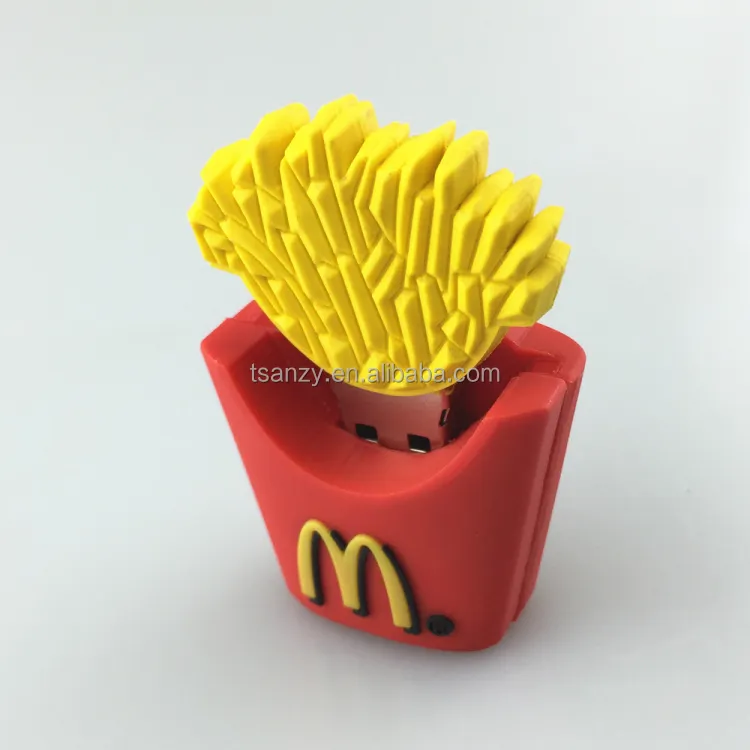 Biểu tượng tùy chỉnh PVC 3d McDonald của Fries U đĩa USB flash drive