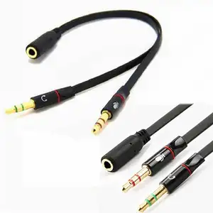 Mini cavo Audio Stereo da 3.5mm da 1 maschio a 2 femmina auricolare Mic Y Splitter cavo adattatore per PC per Android iphone samsung