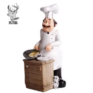 Wholesale 1 10 statue-Different designs small size resin chef statue for home decoration