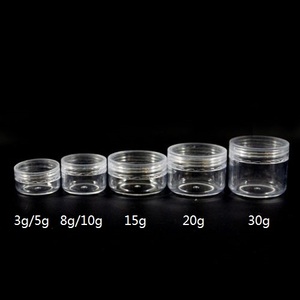 Uv ג 'ל אקריליק תכשיטי מדגם קוסמטי סירי מיכל 1g 3g 5g 3ml 5ml שקוף ברור פלסטיק צנצנת לנייל צילינדר אבקה - Product Image 2
