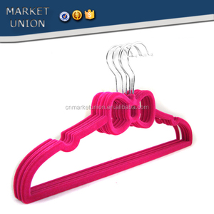 Abs bowknot forma de terciopelo percha antideslizante flocado percha con polea, Nylon vellosidades, cromado gancho - Product Image 4