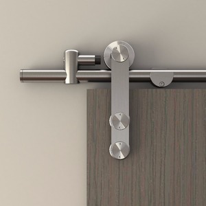 <span class=keywords><strong>Porte</strong></span> intérieure coulissante en bois, avec lignes décoratives en aluminium, pour maison moderne - Product Image 2