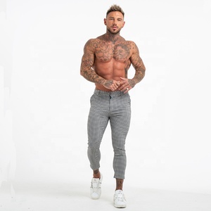 Pantalones a Cuadros Gingtto Súper Elásticos para Adolescentes, Corte Slim, Tipo <span class=keywords><strong>Chino</strong></span>, Pantalones Casuales para Hombre - Product Image 3