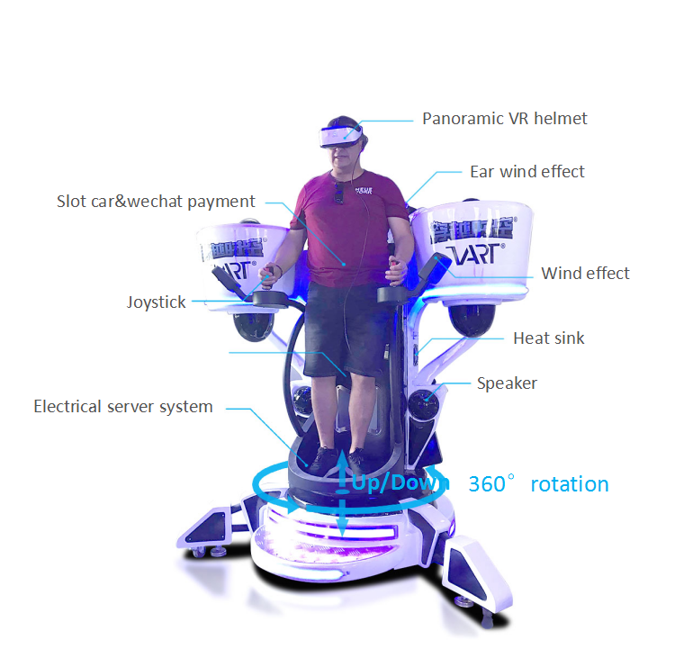 Tour Vol Simulateur Vr Fly 0.5 m Up et vers le bas 9D Cinéma VART 360 Rotation Complète Simulateur De Mouvement Fly Machine