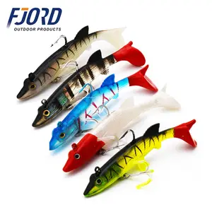 FJORD OEM 27G 120mm Señuelos blandos flexibles clásicos Gancho de cabeza de plomo Señuelos de pesca para agua de mar