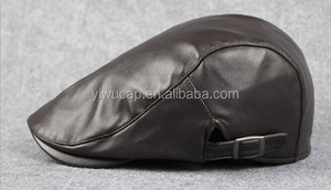 hacia adelante primavera y el otoño femeninos de invierno cap lengua de pato sombrero de la boina de cuero de La Pu - Product Image 4