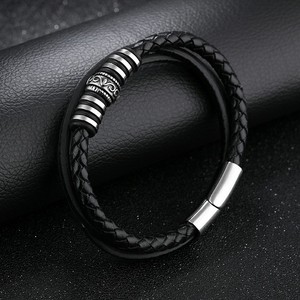Marlary bracciale in pelle intrecciata con gioielli da uomo personalizzati alla moda con chiusura magnetica negozio di <span class=keywords><strong>bracciali</strong></span> in pelle da uomo - Product Image 4