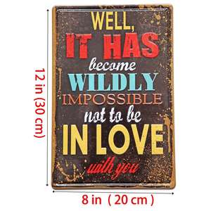 Selvaggiamente impossibile non innamorarsi di te-stile rustico <span class=keywords><strong>Vintage</strong></span> goffrato segno di latta decorazione da parete arte tipo di targa - Product Image 2