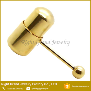 Stud Barbell Joyería <span class=keywords><strong>Piercing</strong></span> Del Cuerpo/de Acero Quirúrgico Anillo de La Lengüeta Vibrante - Product Image 6
