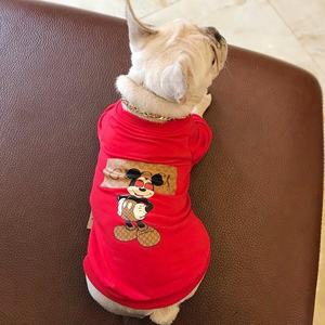 GMTPETペットアパレル工場卸売OEMカスタム印刷ロゴおしゃれなコットンパグブルドッグTシャツ夏の布ペット犬服 - Product Image 3