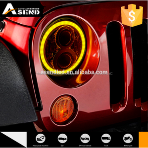 Hors-route 7 ''projecteur <span class=keywords><strong>complet</strong></span> jaune <span class=keywords><strong>halo</strong></span> haute faible faisceau de lumière de travail pour jeep et vélo - Product Image 3