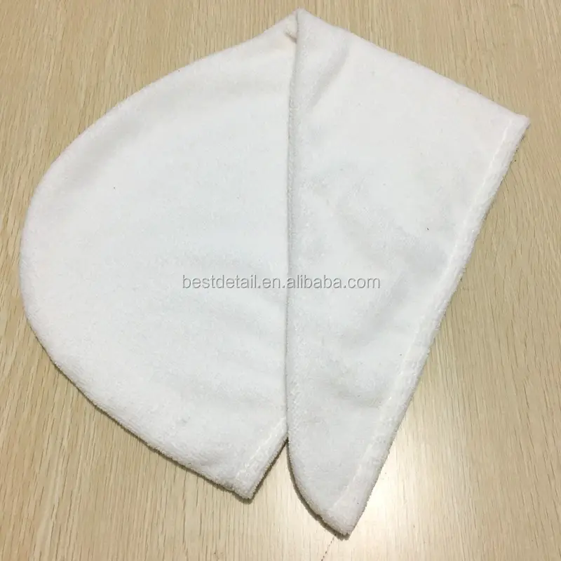 सफेद मोड़ Microfiber सुपर शोषक बाल पगड़ी लपेटें तौलिया