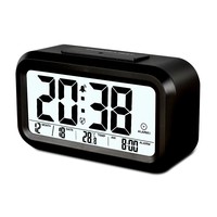 Réveil numérique populaire avec écran LCD transparent, veilleuse et fonction snooze pour enfants