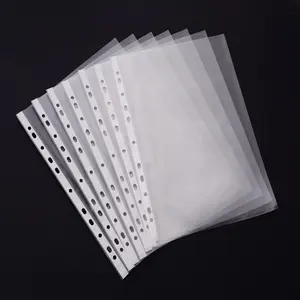 11 Hole Sheet Protector Wholesale Top Loading Plastic A4 Pocket 26 Hole PP A4 Clear 11 Holes Sheet Protector