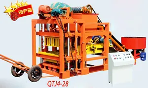 QTJ4-28 летучей золы по изготовлению кирпичных блоков машина полуавтоматическая машина для изготовления бетонна и пустотелого кирпича блок машины цена в UZ