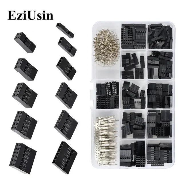 Housing Dupont Connector 620Pcs 2.54mm Pitch JST SM 1~6 Pin Header Male Female Crimp Pins Terminal Adaptor Assortment Kit