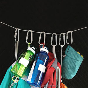 Aluminum D <strong>Ring</strong> <strong>Locking</strong> <strong>Carabiner</strong> Clip Camping <strong>Key</strong> Chain Screw Hook <strong>Carabiner</strong> Grey D Shape Super Strong Outdoor Aluminum 6061 - Product Image 5