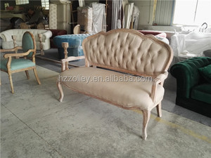 Sofá de Estilo <span class=keywords><strong>Francés</strong></span> <span class=keywords><strong>Antiguo</strong></span>, Sofá Clásico con Armazón de Madera y Tapicería de Tela, Sofás de Estilo <span class=keywords><strong>Antiguo</strong></span> - Product Image 2