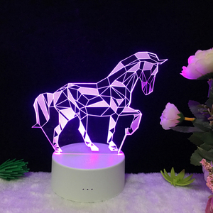 Lampe LED 3D en forme de cheval licorne, interrupteur tactile, USB, avec 7 couleurs changeantes, luminaire décoratif d'intérieur, idéal pour la chambre d'un enfant - Product Image 6