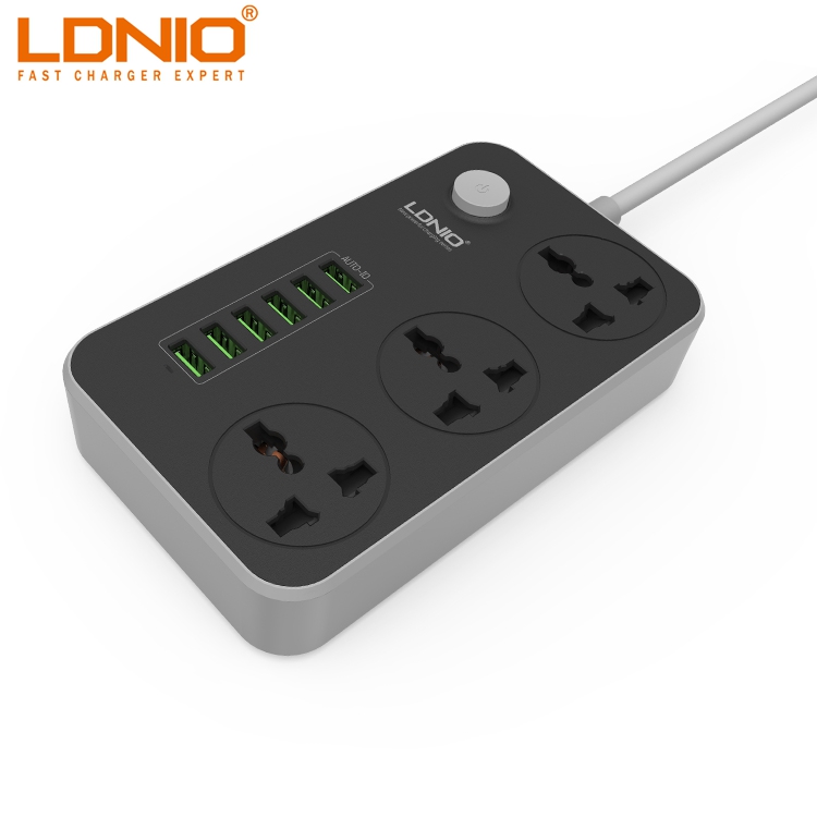 Универсальный удлинитель питания LDNIO 6 USB с 3 розетками, Универсальный Распределитель питания