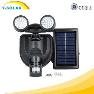 Y-solar SL1-6 Sensor <span class=keywords><strong>de</strong></span> movimiento Solar centro <span class=keywords><strong>de</strong></span> atención <span class=keywords><strong>de</strong></span> seguridad 38 LED doble exterior luz <span class=keywords><strong>de</strong></span> inundación - negro - Product Image 1