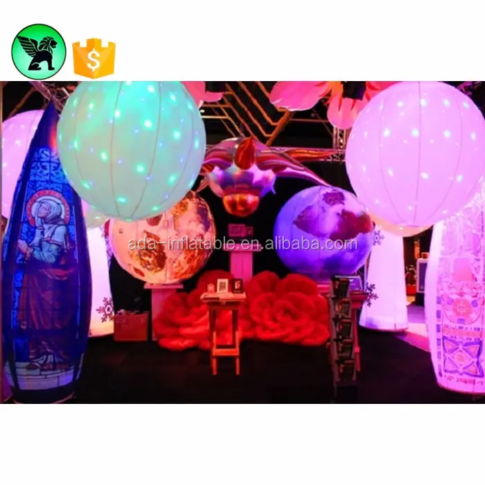 Indoor Christmas holiday party stage decoration inflatable flashing led light up balloons ST205