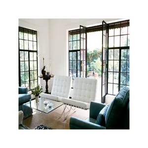 Modern luxury iron windows double or single glazed with exterior wrought iron window grill design