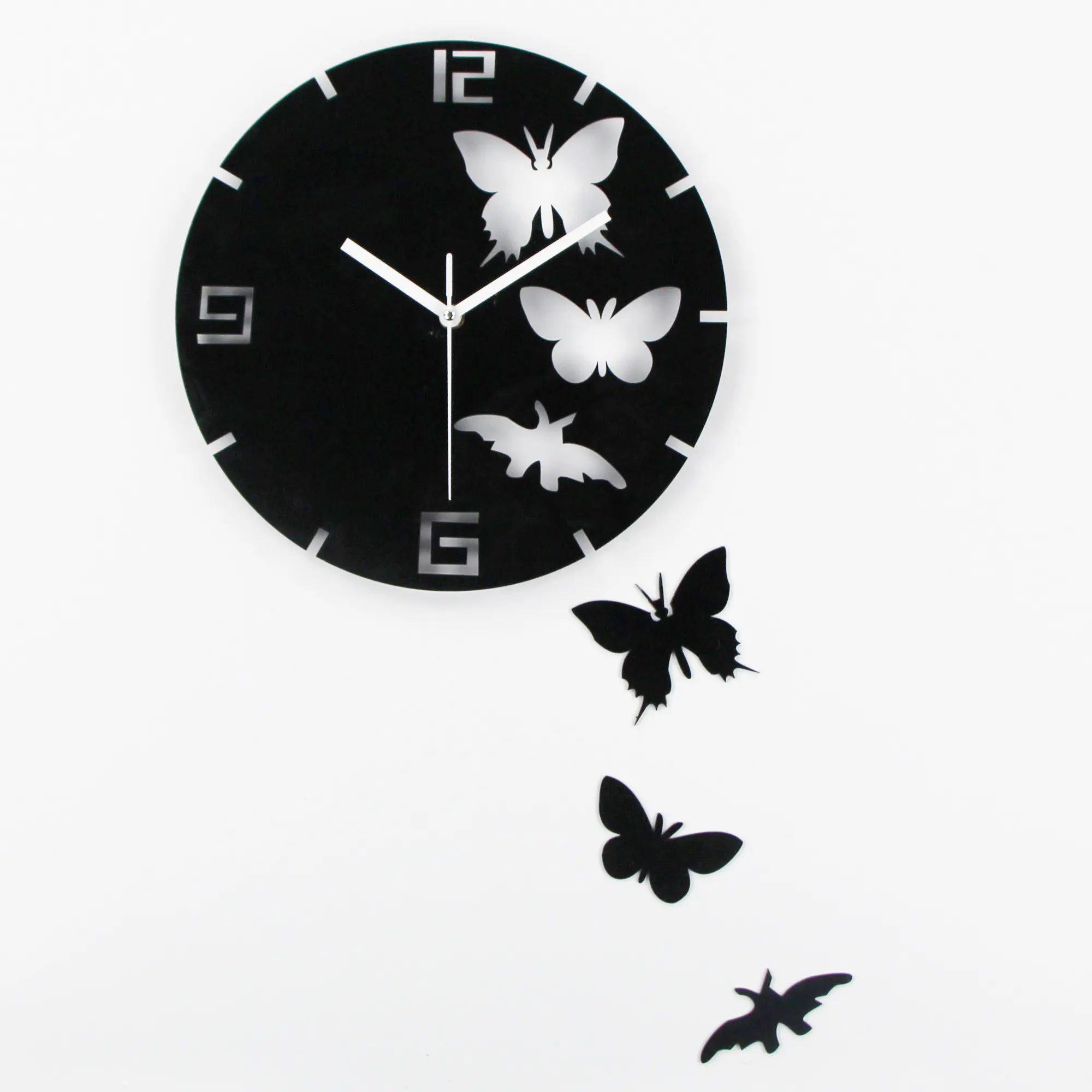 Reloj de pared de mariposa para decoración del hogar, pegatinas acrílicas, reloj artístico