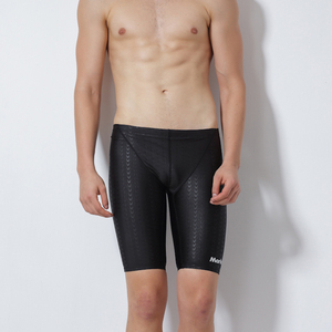 Maillot de bain de course personnalisé pour homme, coupe carrée, 1 pièce, Spandex/Polyester, noir, séchage rapide - Product Image 3