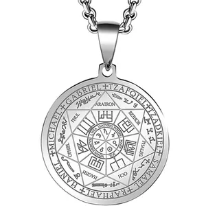 Amulette Talisman en acier inoxydable, pendentif commémoratif, vente en gros, 10 pièces