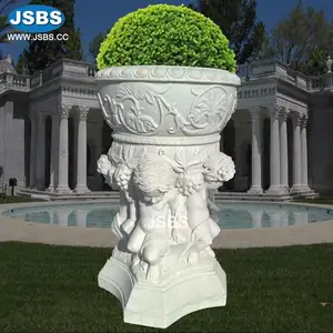 China Factory Marble Carved Decorative Garden Supplies Planter Wholesale