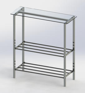 Deft design rectangle 2 tier useful <b>shoes</b> rack with glass shelf - Product Image 2