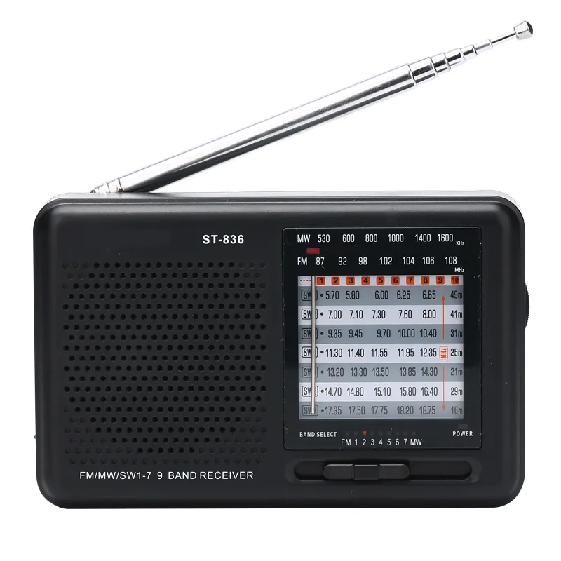 ตัวรับสัญญาณขนาดกะทัดรัดแบบชาร์จไฟได้ AM FM SW Radio