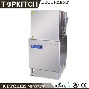 AISI 304 Edelstahl CE-geprüfte elektrische 60 Körbe/Stunde Haube Typ Geschirrs püler Waschmaschine