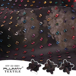 I punti del tessuto <span class=keywords><strong>chiffon</strong></span> tessuto 100% del poliestere hanno floccato il tessuto della stagnola per i materiali su ordinazione di modo del tessuto dell'abbigliamento - Product Image 5