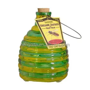 Glass Wasp Trap with Cork Stopper Hanging Handle for garden farm use Hanging Glass Trap Colorful Glassware