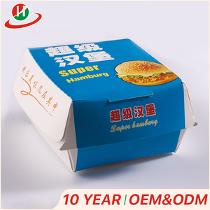 Venta Directa de la fábrica muestra libre embalaje de cartón blanca de papel cajas de <span class=keywords><strong>hamburguesas</strong></span> de comida rápida - Product Image 4