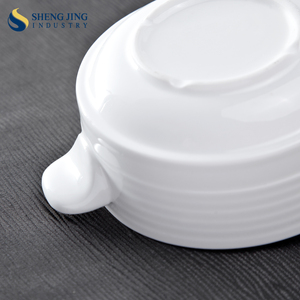 Restaurante de sopa de maíz crema plato <span class=keywords><strong>blanco</strong></span> de 210ml tazón de sopa con mango - Product Image 5