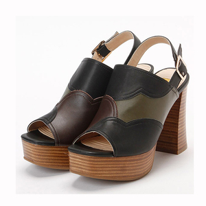 Sandali con Tacco a Blocco in <span class=keywords><strong>Pelle</strong></span> per Donna, Ultimo Stile, Design Confortevole in Sughero, Produzione OEM e ODM - Product Image 6