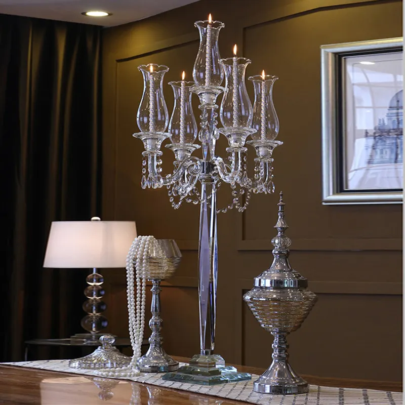 Toptan kristal menorah mumluk mumluk 5 arms