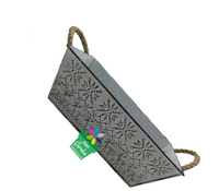 Panier de rangement rectangulaire en fer avec poignées en corde, plateau décoratif flocon de neige renne pour la décoration de table de Noël à la maison