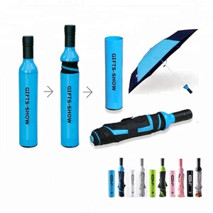 Paraguas de botella, regalos de negocios, portátil, 3 pliegues, creatividad, botella de vino, paraguas personalizado con tu logotipo, sombrilla, Sombrilla - Product Image 1