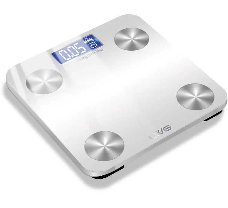 Sıcak satış vücut yağ teşhis analizörü akıllı ölçek BMI kablosuz tartı ile beyaz ekran