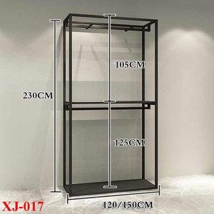 XINJI Cao Cấp Cửa Hàng May Mặc Cửa Hàng Treo Tường Kệ Thời Trang Đơn Giản Màu Đen Quần Áo Bằng Kim Loại Bán Lẻ Hiển Thị Giá - Product Image 5