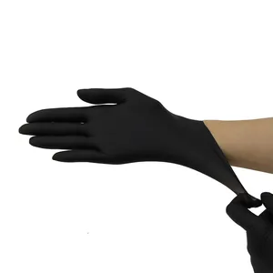 Black Disposable Nitrile Hair Salon Barber Glove Oil Resistant Mechanical