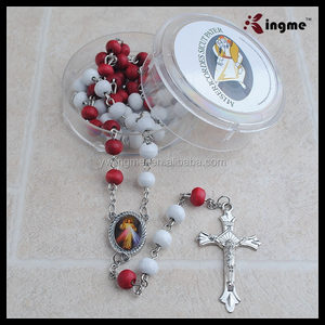 Chapelet vintage en perles de bois parfumées, pour chapelet de 108 perles, collier catholique avec popes, perles de bois parfumées - Product Image 2